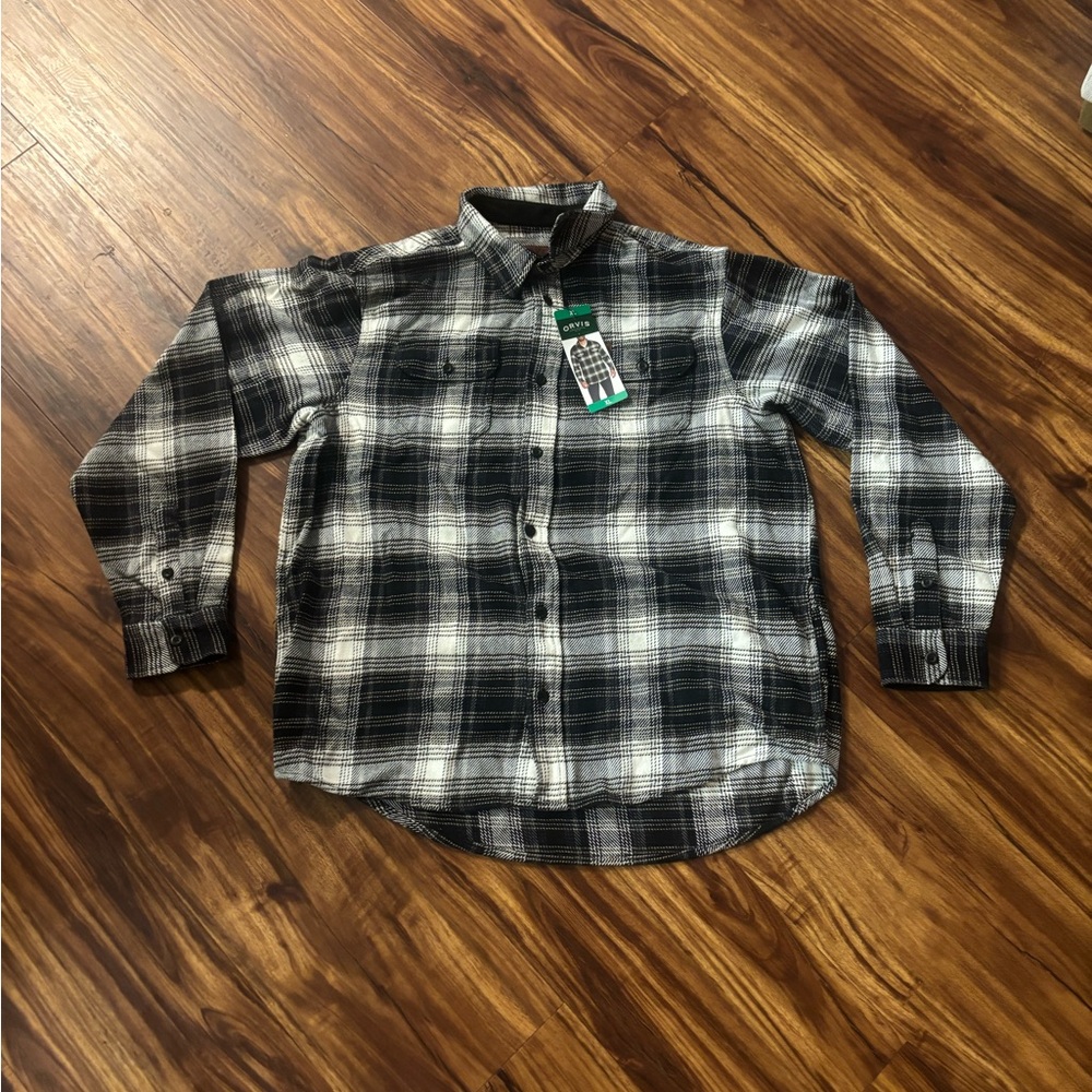 Orvis Black and White Checkered Men's Shirt